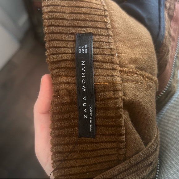 Zara Woman Brown Corduroy Trousers - Picture 5 of 5
